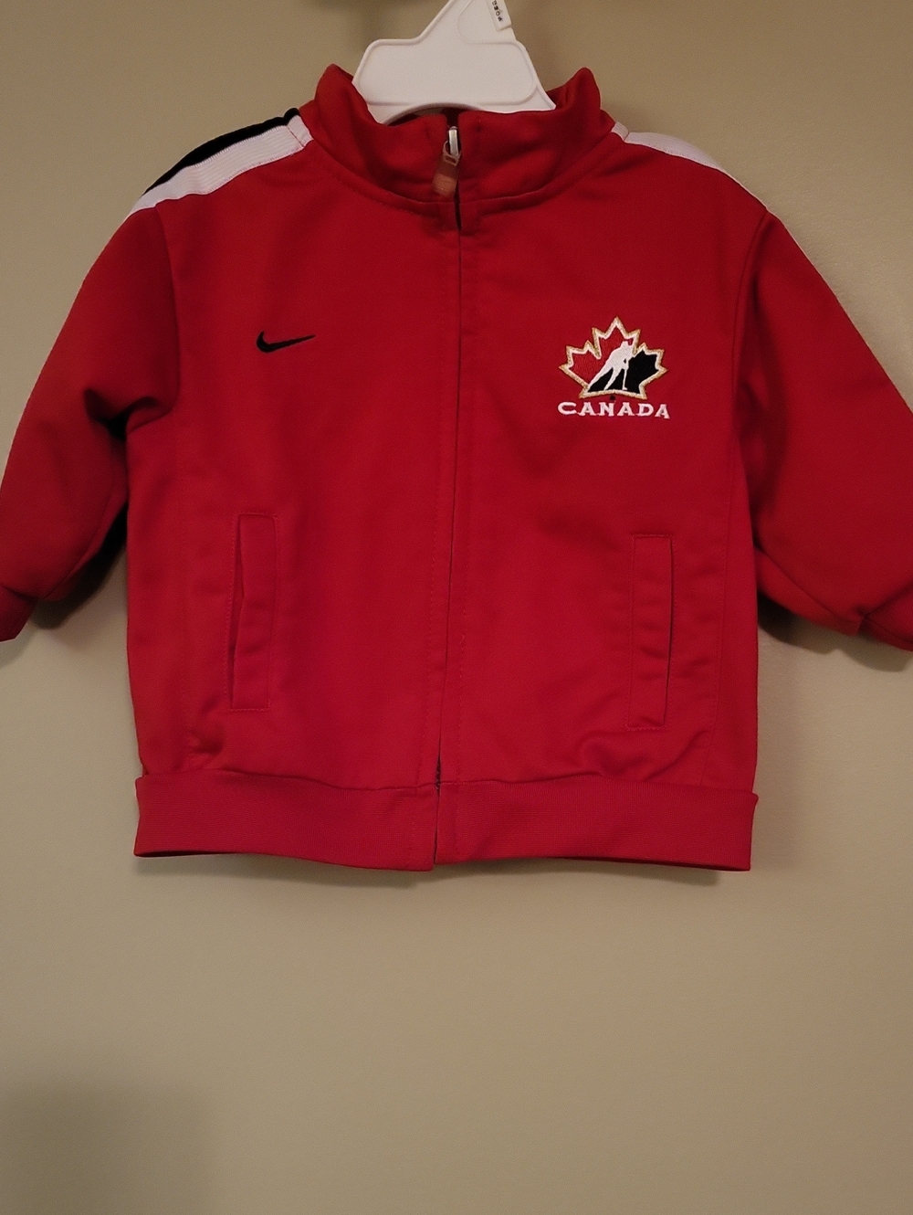 Nike red Team Canada zip up athletic sweater